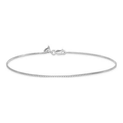 Sterling Silver 1mm Box Chain Anklet – view 4