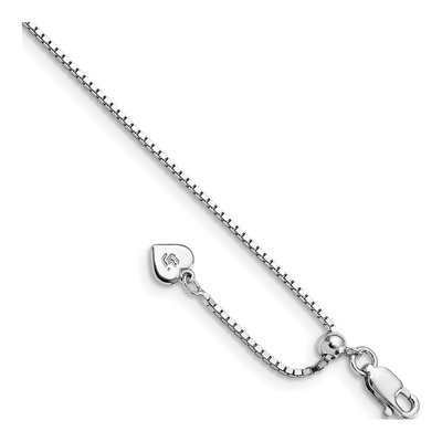 Sterling Silver 1mm Box Chain Anklet