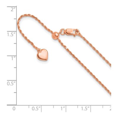 Rose Gold-Plated Sterling Silver 1.2mm Diamond-Cut Rope Chain – view 7