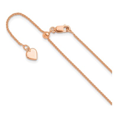 Rose Gold-Plated Sterling Silver 1mm Wheat Chain