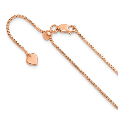 Rose Gold-Plated Sterling Silver 1.25mm Round Box Chain