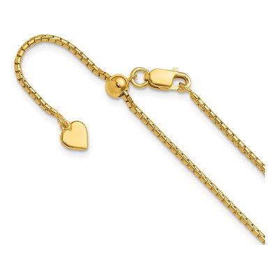 Gold-Plated Sterling Silver 1.5mm Round Box Chain