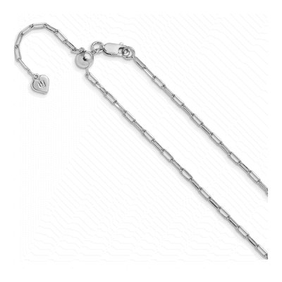 Sterling Silver 2mm Flat Oval Paperclip Chain