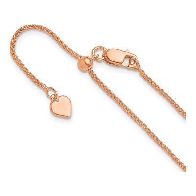 Rose Gold-Plated Sterling Silver 1.3mm Wheat Chain