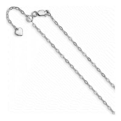 Sterling Silver 2mm Flat Oval Cable Chain