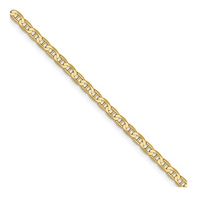 14K Yellow Gold 2.4mm Concave Spool Anchor Chain
