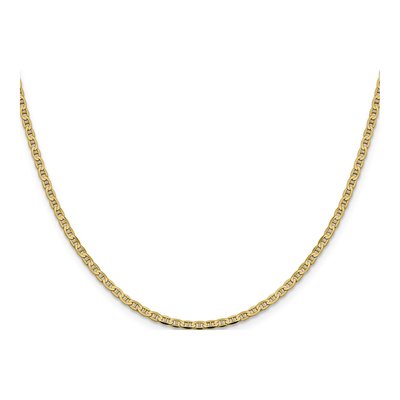 14K Yellow Gold 2.4mm Concave Anchor Chain – view 2