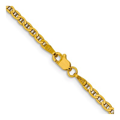 14K Yellow Gold 2.4mm Concave Anchor Chain – view 3