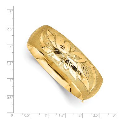 14K Yellow Gold Florentine Hinged Bangle Bracelet – view 4