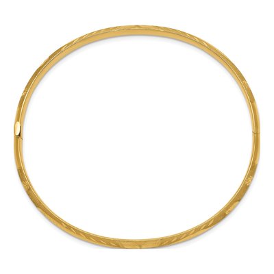 14K Yellow Gold Florentine Hinged Bangle Bracelet – view 3