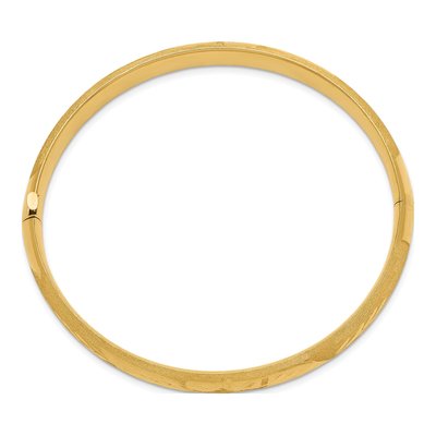14K Yellow Gold Florentine Engraved Hinged Bangle Bracelet – view 3