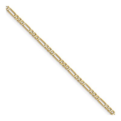 14K Yellow Gold 1.8mm Flat Figaro Chain