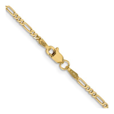 14K Yellow Gold 1.8mm Flat Figaro Chain – view 3