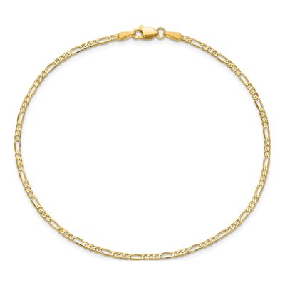 14K Yellow Gold 1.8mm Flat Figaro Chain Bracelet – view 4