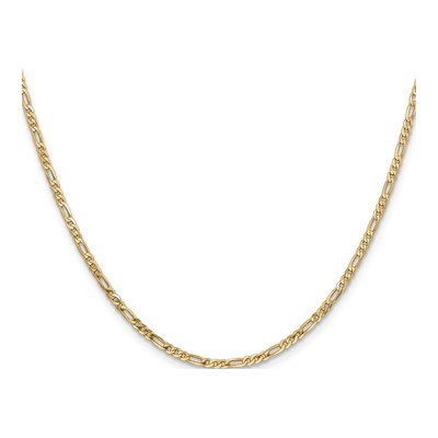 14K Yellow Gold 2.25mm Flat Figaro Chain – view 2