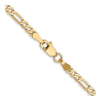 14K Yellow Gold 2.75mm Flat Figaro Chain – view 3