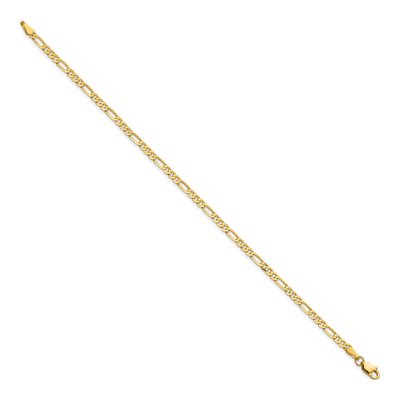 14K Yellow Gold 2.75mm Flat Figaro Chain Bracelet – view 2