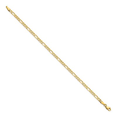 14K Yellow Gold 3mm Flat Figaro Chain Bracelet – view 2