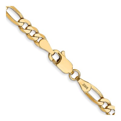 14K Yellow Gold 4mm Flat Figaro Chain – view 3