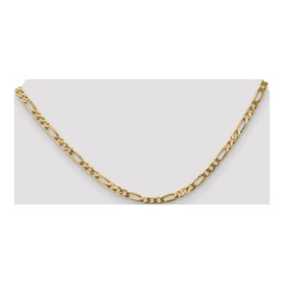 14K Yellow Gold 4mm Flat Figaro Chain – view 4