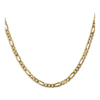 14K Yellow Gold 4mm Flat Figaro Chain – view 2