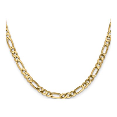 14K Yellow Gold 4.75mm Flat Figaro Chain – view 2