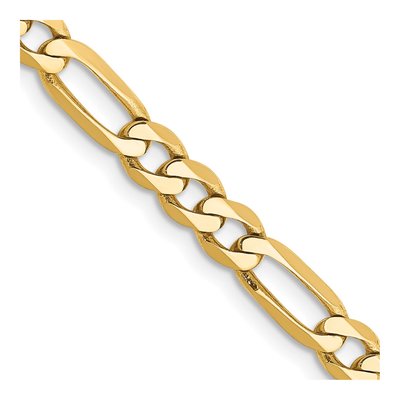 14K Yellow Gold 4.75mm Flat Figaro Chain