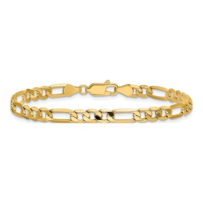 14K Yellow Gold 4.75mm 7-inch Flat Figaro Chain Bracelet – view 3