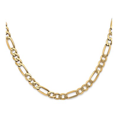 14K Yellow Gold 5.25mm Flat Figaro Chain – view 2