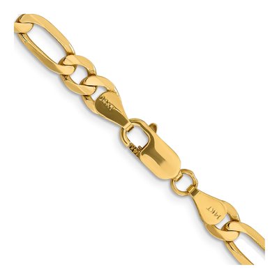 14K Yellow Gold 6.25mm Flat Figaro Chain – view 3