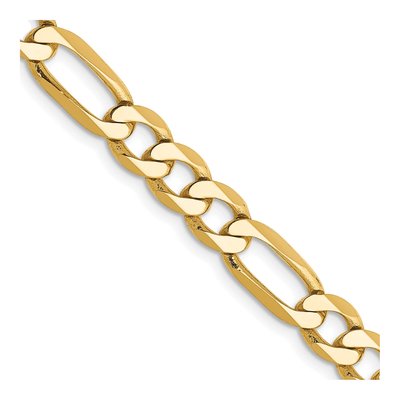 14K Yellow Gold 6.25mm Flat Figaro Chain