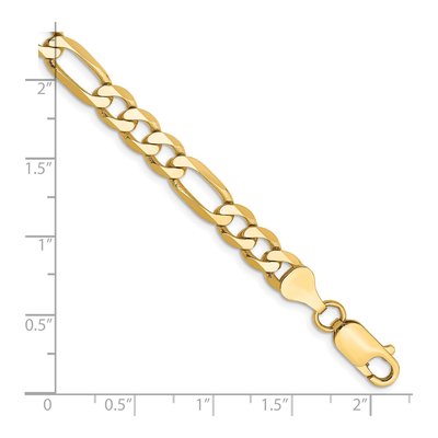 14K Yellow Gold 6.25mm Flat Figaro Chain Bracelet – view 2