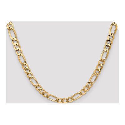 14K Yellow Gold 7mm Flat Figaro Chain – view 4