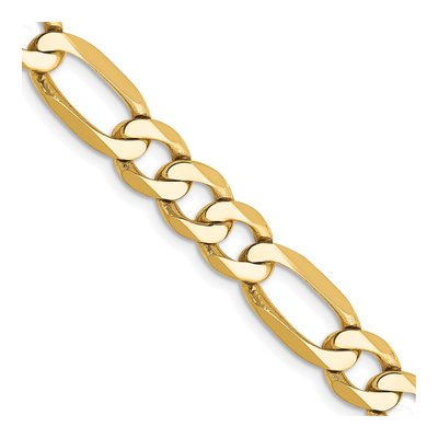 14K Yellow Gold 7mm Flat Figaro Chain
