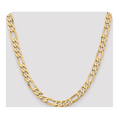 14K Yellow Gold 7.5mm Flat Figaro Chain – view 4
