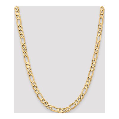 14K Yellow Gold 7.5mm Flat Figaro Chain – view 4