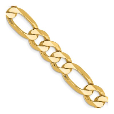 14K Yellow Gold 8.75mm Flat Figaro Chain