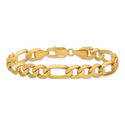 14K Yellow Gold 8.75mm Flat Figaro Chain Bracelet – view 3