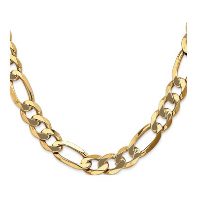 14K Yellow Gold 10mm Flat Figaro Chain – view 2