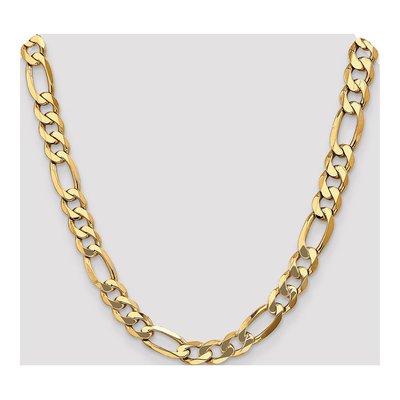 14K Yellow Gold 10mm Flat Figaro Chain – view 4