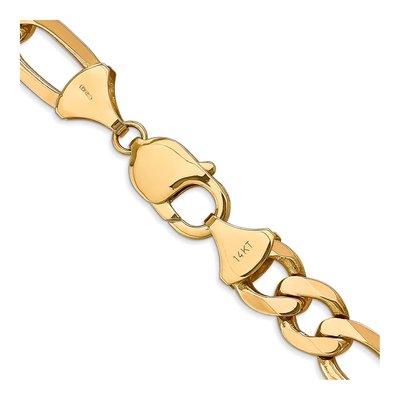 14K Yellow Gold 10mm Flat Figaro Chain – view 3