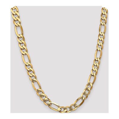 14K Yellow Gold 10mm Flat Figaro Chain – view 4