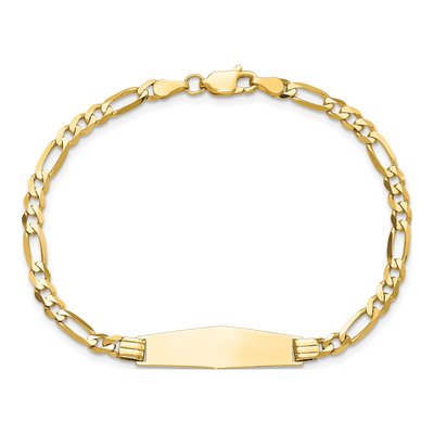 14K Yellow Gold Figaro ID Bracelet – view 5