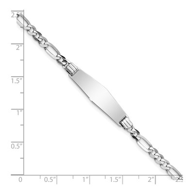 14K White Gold Figaro ID Bracelet – view 4