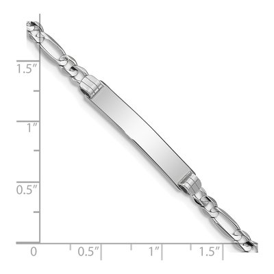 14K White Gold Figaro Link ID Bracelet – view 4