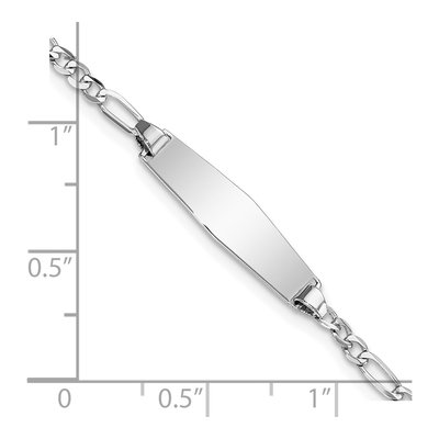 14K White Gold Figaro ID Bracelet – view 4