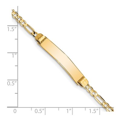 14K Yellow Gold Figaro ID Bracelet – view 4