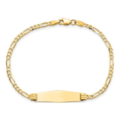 14K Yellow Gold Figaro ID Bracelet – view 5