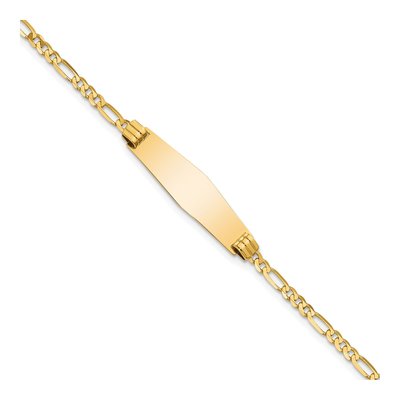 14K Yellow Gold Figaro ID Bracelet