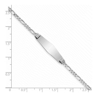 14K White Gold Figaro ID Bracelet – view 4